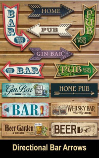 Bar signs, arrows for garden bars, man caves, small bar signs, signs for a bar