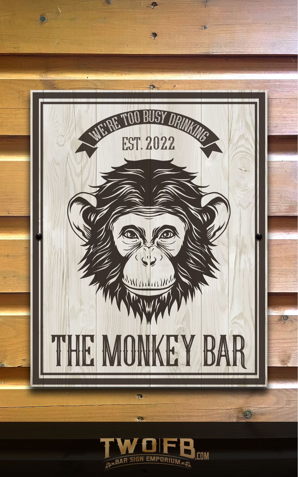 The Monkey Bar Personalised Bar Sign Custom Signs from Twofb.com signs for bars