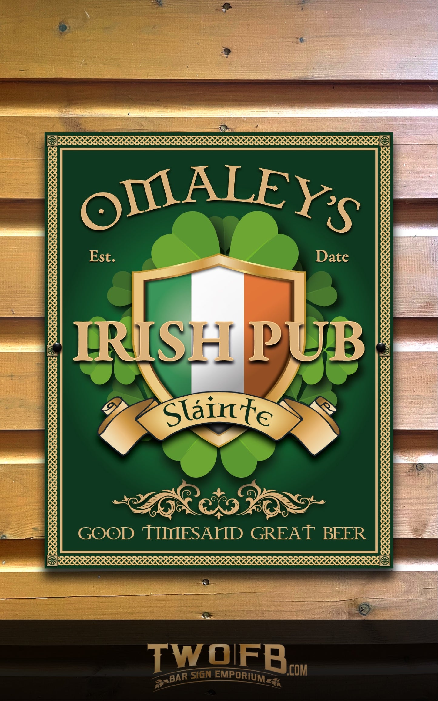O'Maley's Irish Pub Sign | Personalised Pub Sign | Hanging Pub Signs