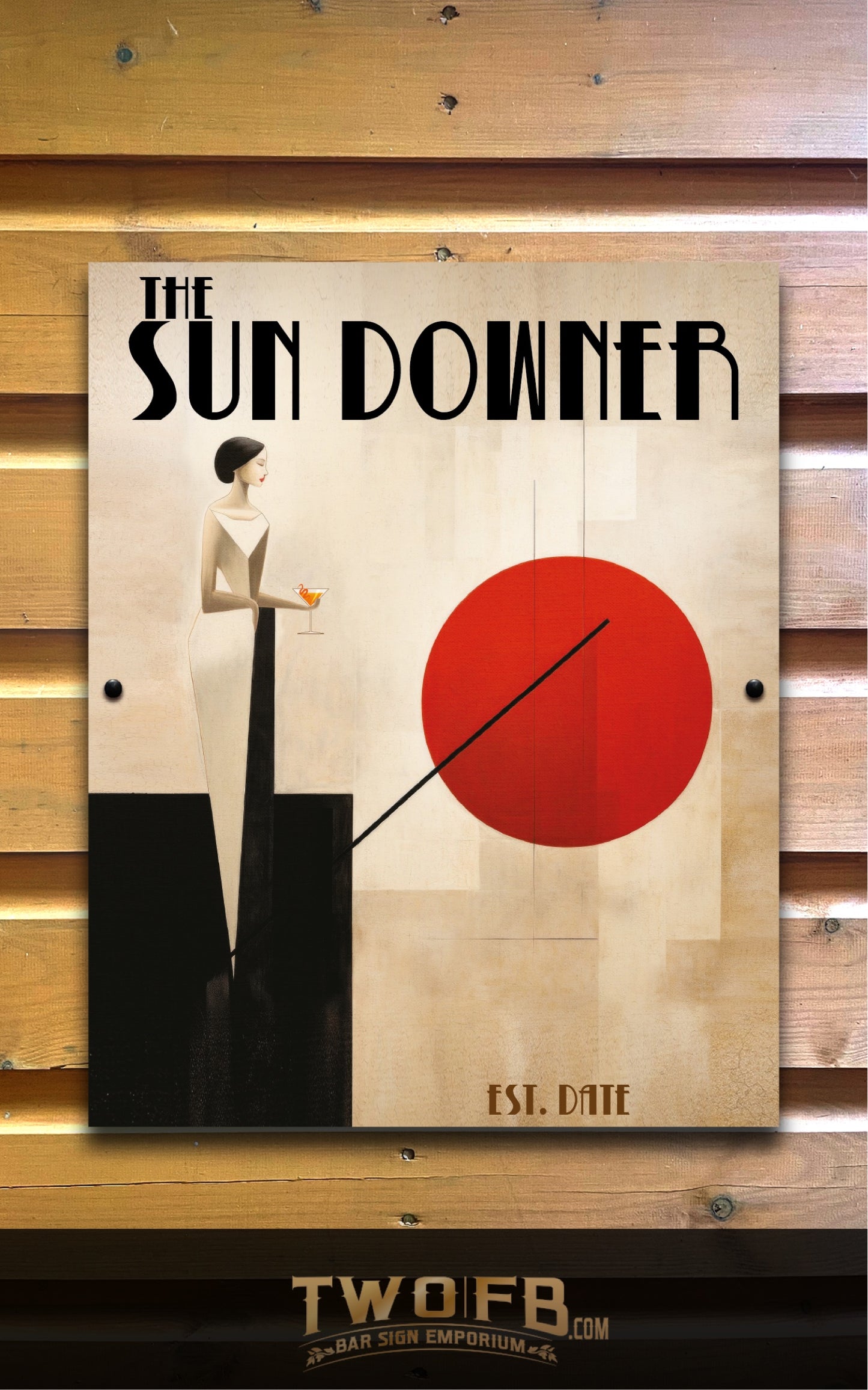 Sun Downer | Personalised Bar Sign | Bistro Style