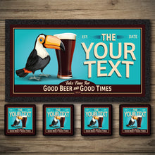 Load image into Gallery viewer, Personalised Bar Mats | Drip Mats | Custom Bar Runners | Tipsy Toucan