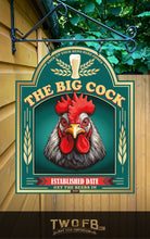Load image into Gallery viewer, Decorative sign with a rooster illustration and text on a wooden background