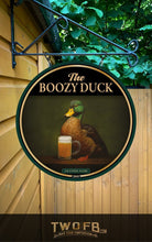 Load image into Gallery viewer, Boozy Duck, Custom bar sign, hanging pub sign, Bar sign, pub sign, Personalised bar sign, Funny bar sign, home bar signs uk, bar signs uk, bar signs.co.uk, custom pub sign uk, pub sign design, outdoor bar signs