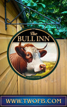 Load image into Gallery viewer, Bull Inn, Custom bar sign, hanging pub sign, Bar sign, pub sign, Personalised bar sign, Funny bar sign, home bar signs uk, bar signs uk, bar signs.co.uk, custom pub sign uk, pub sign design, outdoor bar signs