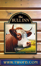 Load image into Gallery viewer, Bull Inn, Custom bar sign, hanging pub sign, Bar sign, pub sign, Personalised bar sign, Funny bar sign, home bar signs uk, bar signs uk, bar signs.co.uk, custom pub sign uk, pub sign design, outdoor bar signs