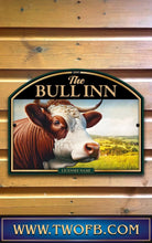 Load image into Gallery viewer, Bull Inn, Custom bar sign, hanging pub sign, Bar sign, pub sign, Personalised bar sign, Funny bar sign, home bar signs uk, bar signs uk, bar signs.co.uk, custom pub sign uk, pub sign design, outdoor bar signs