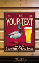 Load image into Gallery viewer, Drunken Duck | Vintage Bar Sign | Pub Signs | funny bar sign | Hanging Signs | Bar Sign