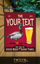 Load image into Gallery viewer, Drunken Duck | Vintage Bar Sign | Pub Signs | funny bar sign | Hanging Signs | Bar Sign