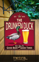 Load image into Gallery viewer, Drunken Duck | Vintage Bar Sign | Pub Signs | funny bar sign | Hanging Signs | Bar Sign
