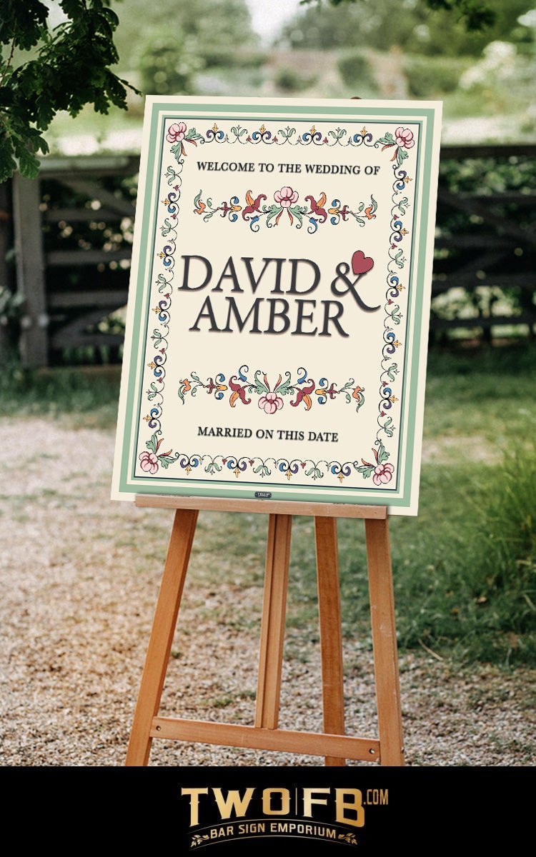 Floral Wedding signs | Personalised Sign | Welcome sign for Easel