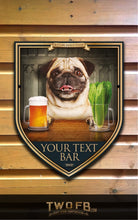Load image into Gallery viewer, Dog House | Pug & Lettuce | Traditional Bar Sign | Pub Signs | funny bar sign | Hanging Signs | Bar Sign