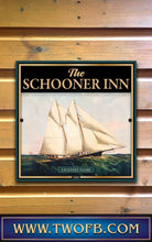 Load image into Gallery viewer, Schooner Inn, Custom bar sign, hanging pub sign, Bar sign, pub sign, Personalised bar sign, Funny bar sign, home bar signs uk, bar signs uk, bar signs.co.uk, custom pub sign uk, pub sign design, outdoor bar signs