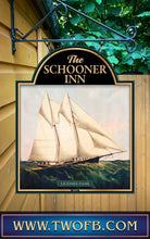 Load image into Gallery viewer, Schooner Inn, Custom bar sign, hanging pub sign, Bar sign, pub sign, Personalised bar sign, Funny bar sign, home bar signs uk, bar signs uk, bar signs.co.uk, custom pub sign uk, pub sign design, outdoor bar signs
