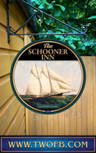 Load image into Gallery viewer, Schooner Inn, Custom bar sign, hanging pub sign, Bar sign, pub sign, Personalised bar sign, Funny bar sign, home bar signs uk, bar signs uk, bar signs.co.uk, custom pub sign uk, pub sign design, outdoor bar signs