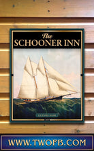Load image into Gallery viewer, Schooner Inn, Custom bar sign, hanging pub sign, Bar sign, pub sign, Personalised bar sign, Funny bar sign, home bar signs uk, bar signs uk, bar signs.co.uk, custom pub sign uk, pub sign design, outdoor bar signs