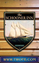 Load image into Gallery viewer, Schooner Inn, Custom bar sign, hanging pub sign, Bar sign, pub sign, Personalised bar sign, Funny bar sign, home bar signs uk, bar signs uk, bar signs.co.uk, custom pub sign uk, pub sign design, outdoor bar signs