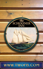 Load image into Gallery viewer, Schooner Inn, Custom bar sign, hanging pub sign, Bar sign, pub sign, Personalised bar sign, Funny bar sign, home bar signs uk, bar signs uk, bar signs.co.uk, custom pub sign uk, pub sign design, outdoor bar signs