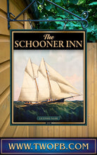 Load image into Gallery viewer, Schooner Inn, Custom bar sign, hanging pub sign, Bar sign, pub sign, Personalised bar sign, Funny bar sign, home bar signs uk, bar signs uk, bar signs.co.uk, custom pub sign uk, pub sign design, outdoor bar signs