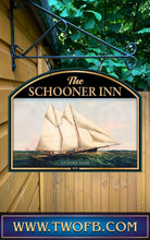 Load image into Gallery viewer, Schooner Inn, Custom bar sign, hanging pub sign, Bar sign, pub sign, Personalised bar sign, Funny bar sign, home bar signs uk, bar signs uk, bar signs.co.uk, custom pub sign uk, pub sign design, outdoor bar signs