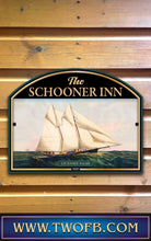 Load image into Gallery viewer, Schooner Inn, Custom bar sign, hanging pub sign, Bar sign, pub sign, Personalised bar sign, Funny bar sign, home bar signs uk, bar signs uk, bar signs.co.uk, custom pub sign uk, pub sign design, outdoor bar signs