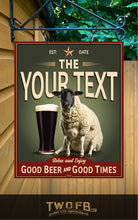 Load image into Gallery viewer, Sheep Bar Sign | Vintage Bar Sign | Pub Signs | funny bar sign | Hanging Signs | Bar Sign