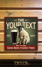 Load image into Gallery viewer, Sheep Bar Sign | Vintage Bar Sign | Pub Signs | funny bar sign | Hanging Signs | Bar Sign