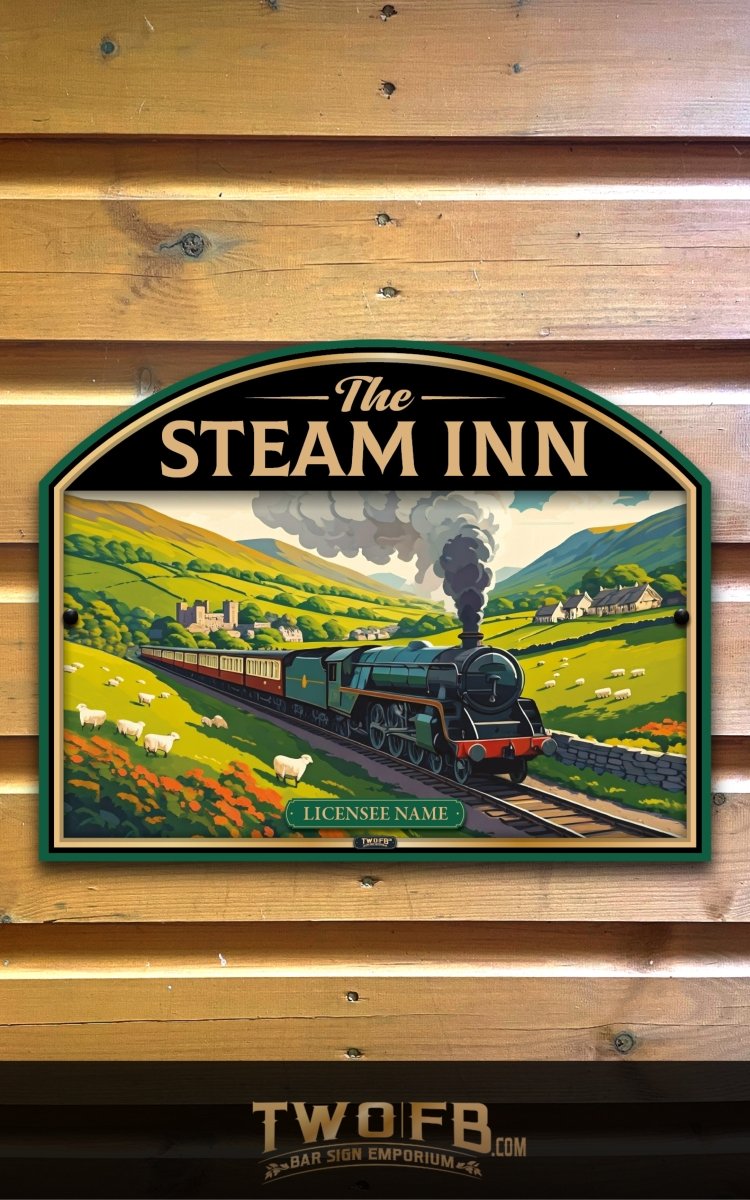 The Steam Inn | Personalised Pub Sign | Country Style Pub Signs Custom Signs from Two Fat Blokes Ltd signs for bars