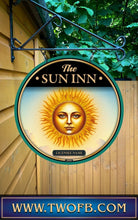 Load image into Gallery viewer, The Sun Inn, Custom bar sign, hanging pub sign, Bar sign, pub sign, Personalised bar sign, Funny bar sign, home bar signs uk, bar signs uk, bar signs.co.uk, custom pub sign uk, pub sign design, outdoor bar signs