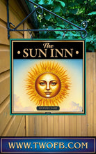 Load image into Gallery viewer, The Sun Inn, Custom bar sign, hanging pub sign, Bar sign, pub sign, Personalised bar sign, Funny bar sign, home bar signs uk, bar signs uk, bar signs.co.uk, custom pub sign uk, pub sign design, outdoor bar signs