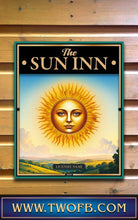 Load image into Gallery viewer, The Sun Inn, Custom bar sign, hanging pub sign, Bar sign, pub sign, Personalised bar sign, Funny bar sign, home bar signs uk, bar signs uk, bar signs.co.uk, custom pub sign uk, pub sign design, outdoor bar signs