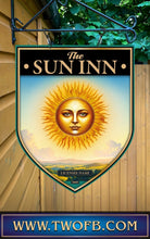 Load image into Gallery viewer, The Sun Inn, Custom bar sign, hanging pub sign, Bar sign, pub sign, Personalised bar sign, Funny bar sign, home bar signs uk, bar signs uk, bar signs.co.uk, custom pub sign uk, pub sign design, outdoor bar signs