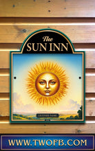 Load image into Gallery viewer, The Sun Inn, Custom bar sign, hanging pub sign, Bar sign, pub sign, Personalised bar sign, Funny bar sign, home bar signs uk, bar signs uk, bar signs.co.uk, custom pub sign uk, pub sign design, outdoor bar signs
