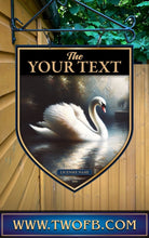 Load image into Gallery viewer, The Swan Inn, Custom bar sign, hanging pub sign, Bar sign, pub sign, Personalised bar sign, Funny bar sign, home bar signs uk, bar signs uk, bar signs.co.uk, custom pub sign uk, pub sign design, outdoor bar signs