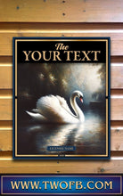 Load image into Gallery viewer, The Swan Inn, Custom bar sign, hanging pub sign, Bar sign, pub sign, Personalised bar sign, Funny bar sign, home bar signs uk, bar signs uk, bar signs.co.uk, custom pub sign uk, pub sign design, outdoor bar signs