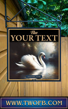 Load image into Gallery viewer, The Swan Inn, Custom bar sign, hanging pub sign, Bar sign, pub sign, Personalised bar sign, Funny bar sign, home bar signs uk, bar signs uk, bar signs.co.uk, custom pub sign uk, pub sign design, outdoor bar signs