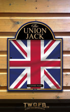 Load image into Gallery viewer, Union Jack flag design on a wooden background