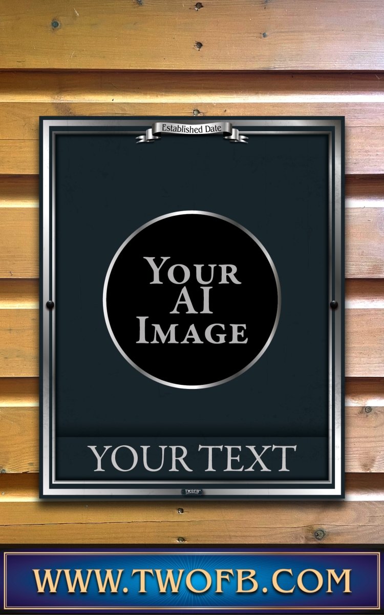 Your AI | Personalised Pub Sign | Traditional Silver Pub Signs Custom Signs from Two Fat Blokes Ltd signs for bars