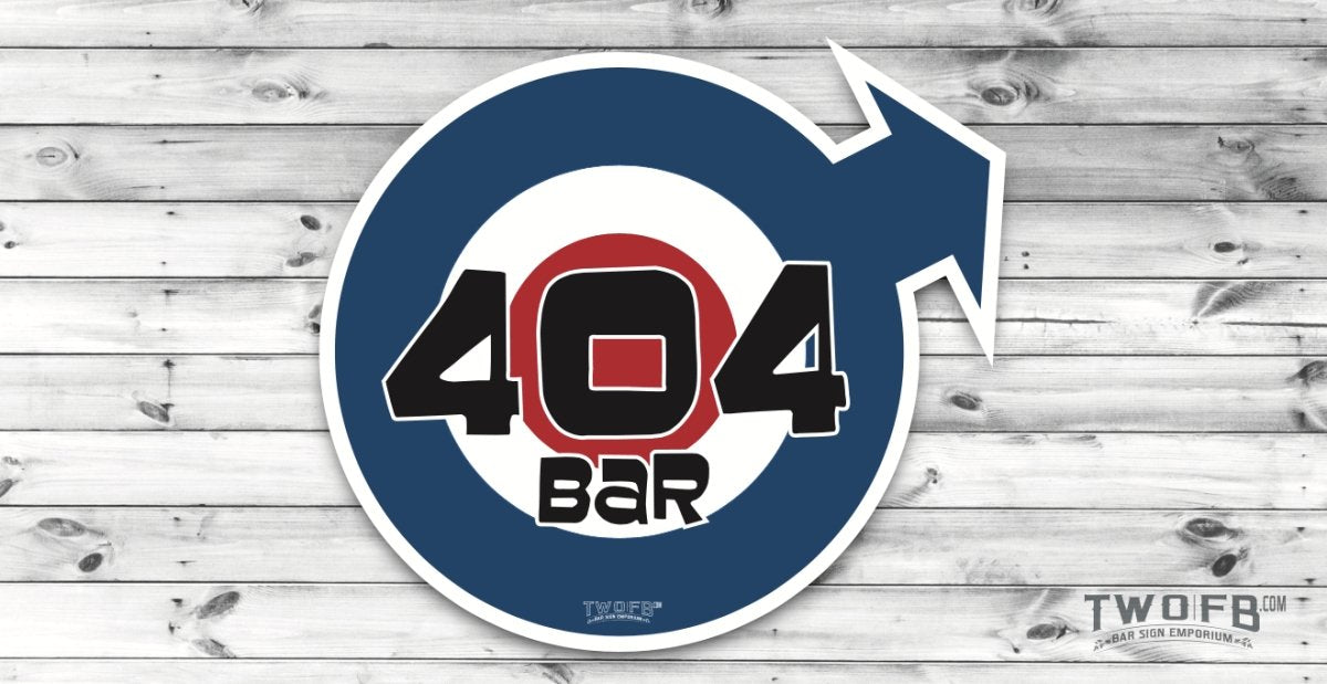 Official 404 Bar Lindos Bar Sign Custom Signs from Twofb.com signs for garden bars & Man Caves. Approved by Rob Moran