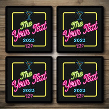 Load image into Gallery viewer, Personalised Bar Mats | Drip Mats | Custom Printed Bar Runners | Cocktail Neon