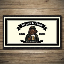 Load image into Gallery viewer, Personalised Bar Mats | Drip Mats | Custom Bar Runners | Grizzly Bear