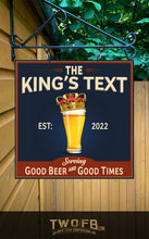 Load image into Gallery viewer, Kings Tipple | Personalised Bar Sign | Traditional Pub Sign | Bar Sign | Shed Sign