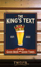 Load image into Gallery viewer, Kings Tipple | Personalised Bar Sign | Traditional Pub Sign | Bar Sign | Shed Sign