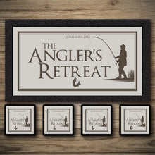 Load image into Gallery viewer, Fishing Bar runner, Custom bar runner, Anglers retreat ber mats