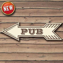 Load image into Gallery viewer, Arrow Bar Sign cream Custom Signs from Twofb.com signs for bars
