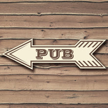 Load image into Gallery viewer, Arrow Bar Sign cream Custom Signs from Twofb.com signs for bars
