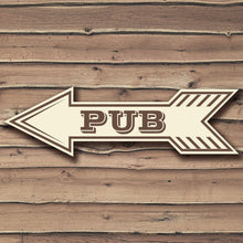 Load image into Gallery viewer, Arrow Bar Sign cream Custom Signs from Twofb.com signs for bars