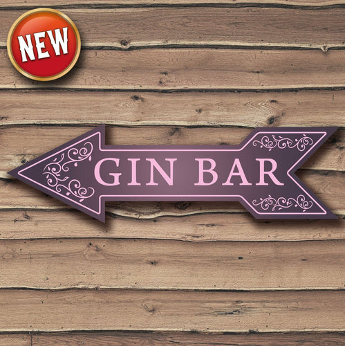 Arrow Bar Sign Pink Gin Custom Signs from Twofb.com signs for bars