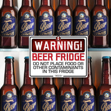 Load image into Gallery viewer, Beer Fridge Warning Sticker Custom Signs from Twofb.com signs for bars