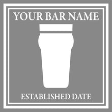 Load image into Gallery viewer, Beer logo - Frosted window graphics. Bar & Cafe style window Decals