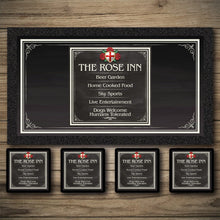 Load image into Gallery viewer, Personalised Bar Mats | Custom Bar Runners | English Rose Chalkboard | Hanging Bar Sign